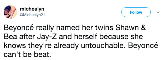 Beyonce: Fans Go Nuts Over Reported Twins’ Names