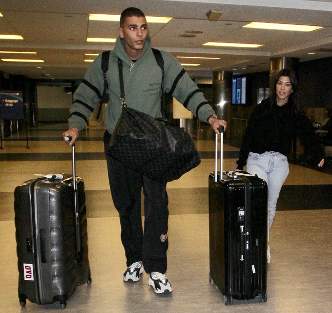 Kourtney & Younes At LAX International Airport On January 23, 2018