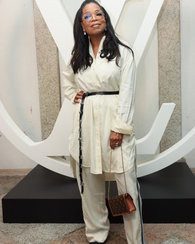 Oprah Winfrey poses at the photocall for Louis Vuitton Cruise Collection 2024 presentation held at Palazzo Borromeo in Isola Bella, Italy on May 24, 2023.
Louis Vuitton Cruise Photocall - Isola Bella, Italy - 25 May 2023