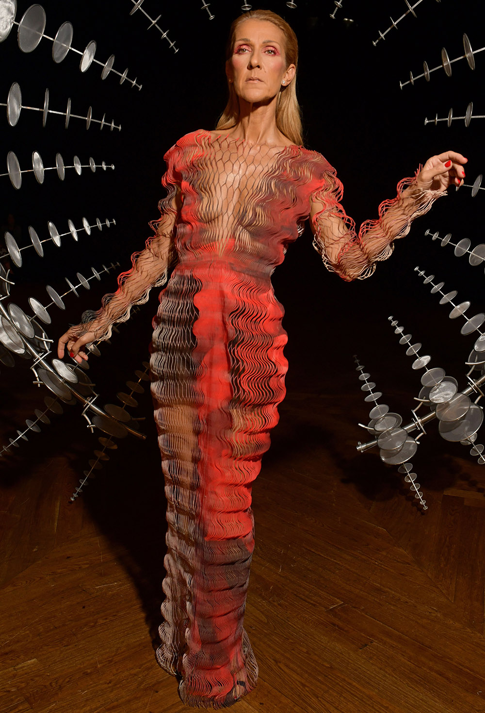 Celine Dion in the front row
Iris van Herpen show, Front Row, Fall Winter 2019, Haute Couture Fashion Week, Paris, France - 01 Jul 2019
Wearing Iris Van Herpen Same Outfit as catwalk model *10068358g