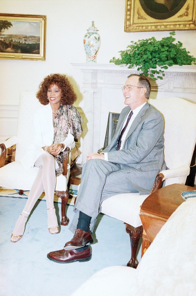 Whitney Houston With George H. Bush