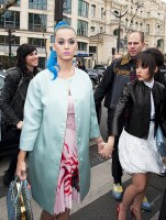 A futuristic blue haired Katy Perry at the Miu Miu Autumn/Winter 2012-2013 Paris fashion week show.UK Rights OnlyPictured: Katy PerryRef: SPL4022153 070312 NON-EXCLUSIVEPicture by: Visual / Flynetpictures.com / SplashNews.comSplash News and PicturesUSA: +1 310-525-5808London: +44 (0)20 8126 1009Berlin: +49 175 3764 166photodesk@splashnews.comWorld Rights