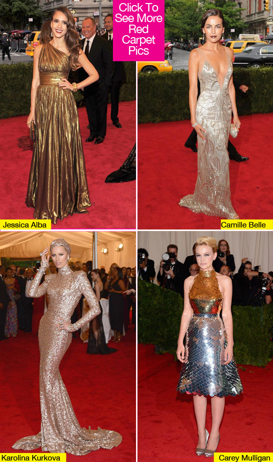 Met Ball 2012 Red Carpet Trends Metallic Gowns