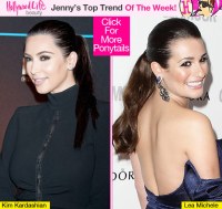 Kim Kardashian Lea Michele Ponytails
