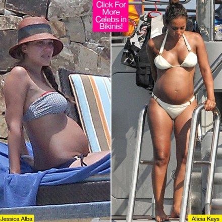 Pregnant Celebrities In Bikinis