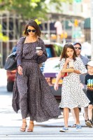 New York, NY - *EXCLUSIVE* - Katie Holmes takes daughter Suri Cruise for a walk after breakfast in Soho. The duo decided to match flowing maxi dresses this morning during the outing.Pictured: Katie Holmes, Suri CruiseBACKGRID USA 30 AUGUST 2018 USA: +1 310 798 9111 / usasales@backgrid.comUK: +44 208 344 2007 / uksales@backgrid.com*UK Clients - Pictures Containing ChildrenPlease Pixelate Face Prior To Publication*