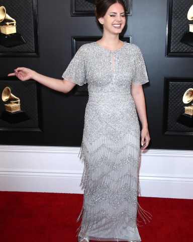 Lana Del Rey
62nd Annual Grammy Awards, Arrivals, Los Angeles, USA - 26 Jan 2020
Wearing Aidan Mattox