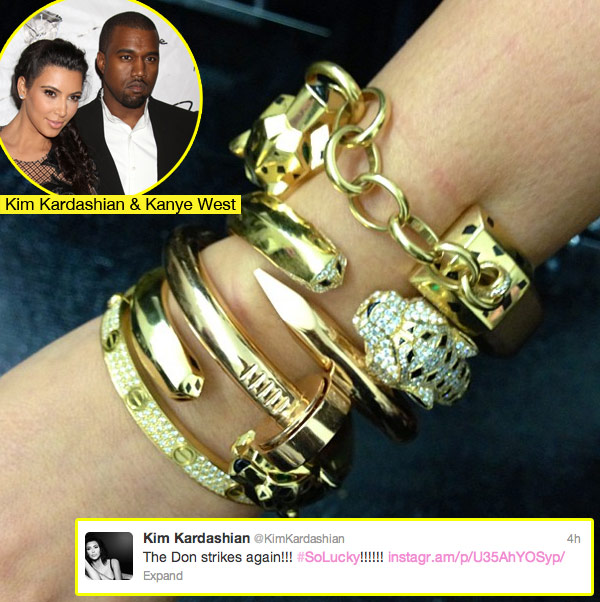 Kanye West Gives Kim Kardashian Bracelets