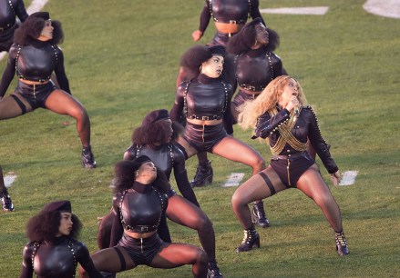 Editorial use only. No merchandising.
Mandatory Credit: Photo by Sean Ryan/Ips/Shutterstock (5584627a)
Beyonce Knowles
Beyonce, Denver Broncos v Carolina Panthers, Super Bowl 50, American Football, Levi's Stadium, Santa Clara, America - 07 Feb 2016
Halftime entertainment.