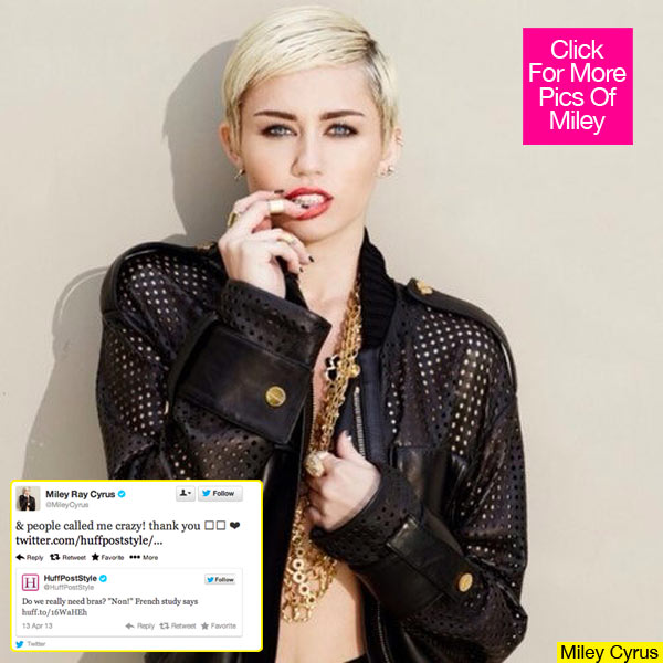 Miley Cyrus No Bra