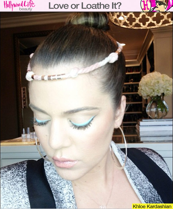 Khloe Kardashian Blue Eyeliner