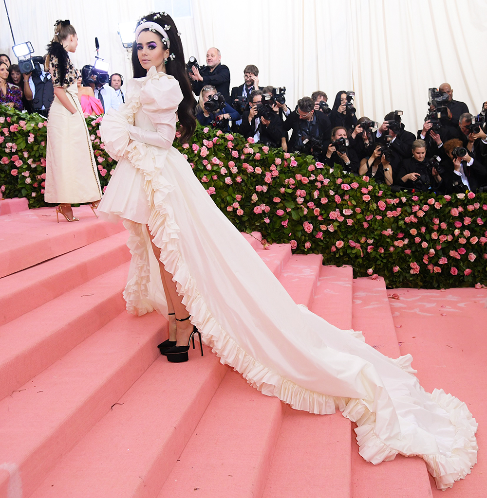 Lily Collins
Costume Institute Benefit celebrating the opening of Camp: Notes on Fashion, Arrivals, The Metropolitan Museum of Art, New York, USA - 06 May 2019
Wearing Giambattista Valli same outfit as catwalk model *10068397aw