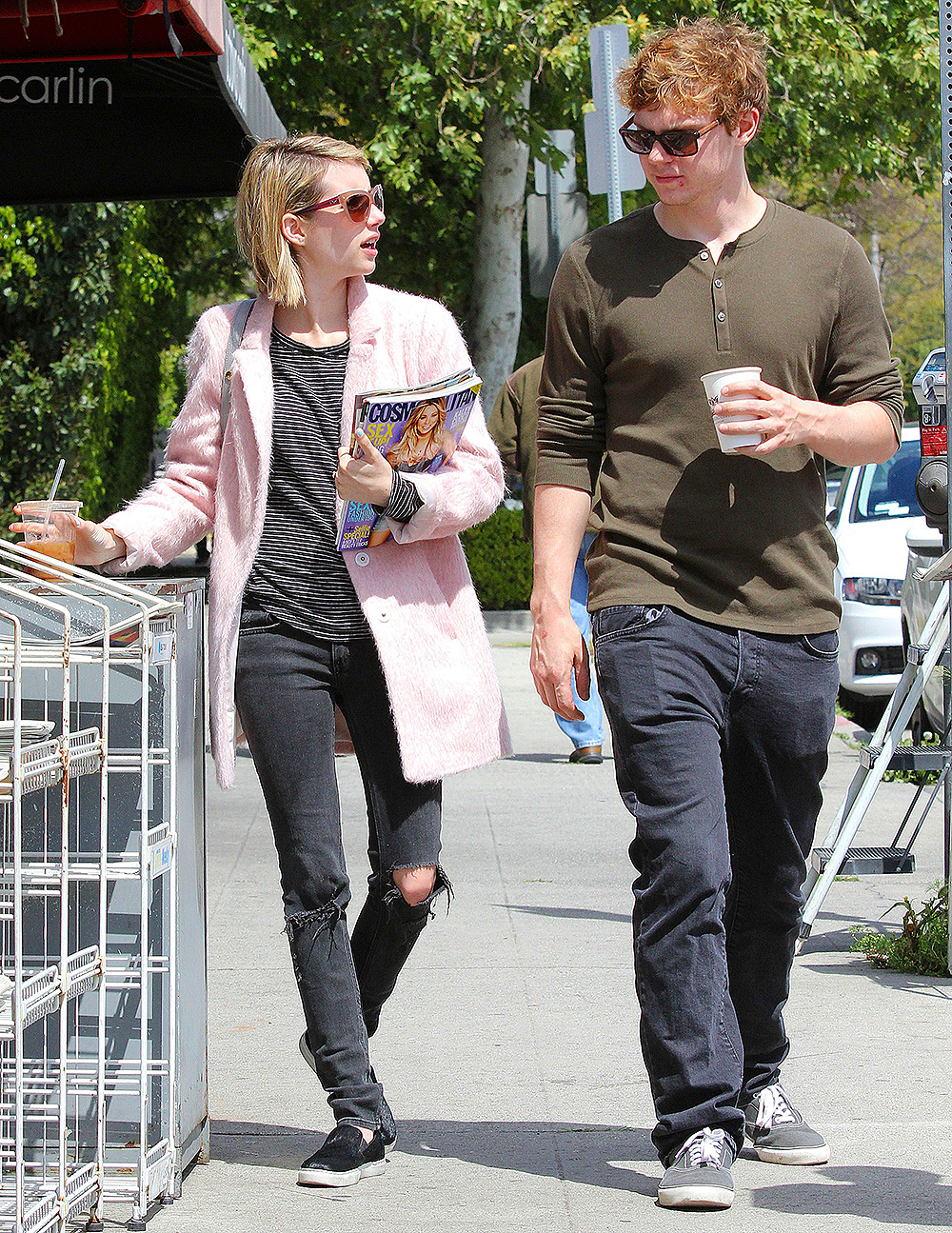 Emma Roberts and Evan Peters out and about in Los Angeles, America - 01 Apr 2014