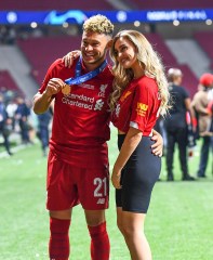 Editorial use only
Mandatory Credit: Photo by BPI/Shutterstock (10265937xh)
Alex Oxlade-Chamberlain of Liverpool celebrates with Girlfriend Perrie Edwards of Girl group Little Mix
Tottenham Hotspur v Liverpool, UEFA Champions League Final, Football, Wanda Metropolitano Stadium, Madrid, Spain - 01 Jun 2019