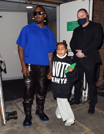 Celebrities attend Bottega Veneta Salon 01 London collection presentation at Sadler's Wells TheatrePictured: Kanye West,North WestRef: SPL5191766 091020 NON-EXCLUSIVEPicture by: Hewitt/McLees / SplashNews.comSplash News and PicturesUSA: +1 310-525-5808London: +44 (0)20 8126 1009Berlin: +49 175 3764 166photodesk@splashnews.comWorld Rights