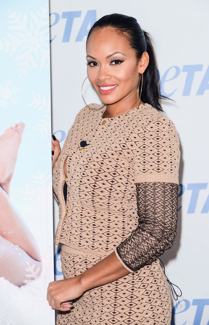 Evelyn Lozada at a PETA campaign event