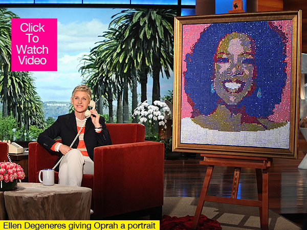 Ellen Gifts Oprah Big Portrait