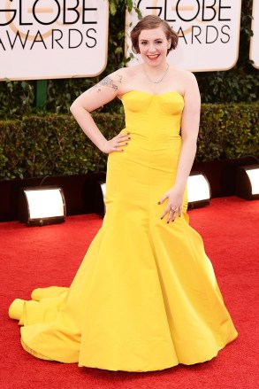 Lena Dunham
71st Annual Golden Globe Awards, Arrivals, Los Angeles, America - 12 Jan 2014
WEARING ZAC POSEN