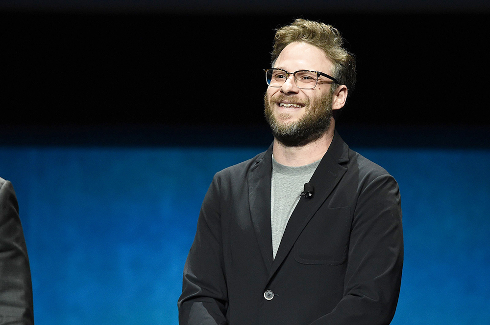 Seth Rogen, Producer, from 'Long Shot' speaking at Lionsgate's CinemaCon presentation at the Colosseum at Caesar's Palace
Lionsgate CinemaCon Presentation at the Colosseum at Caesar's Palace, Las Vegas, USA - 04 Apr 2019