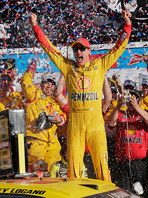 Joey Logano Joey Logano celebrates in Victory Lane after winning the Daytona 500 NASCAR Sprint Cup series auto race at Daytona International Speedway, in Daytona Beach, FlaNASCAR Daytona 500 Auto Racing, Daytona Beach, USA