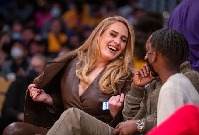 Adele & Rich Paul At A Lakers Game