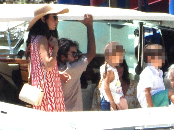 The Clooney Kids On A Boat