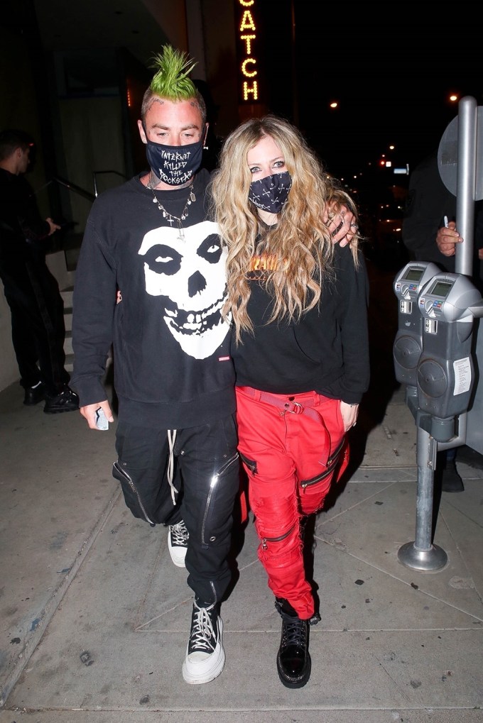 Mod Sun & Avril Lavigne Get Dinner At Catch LA