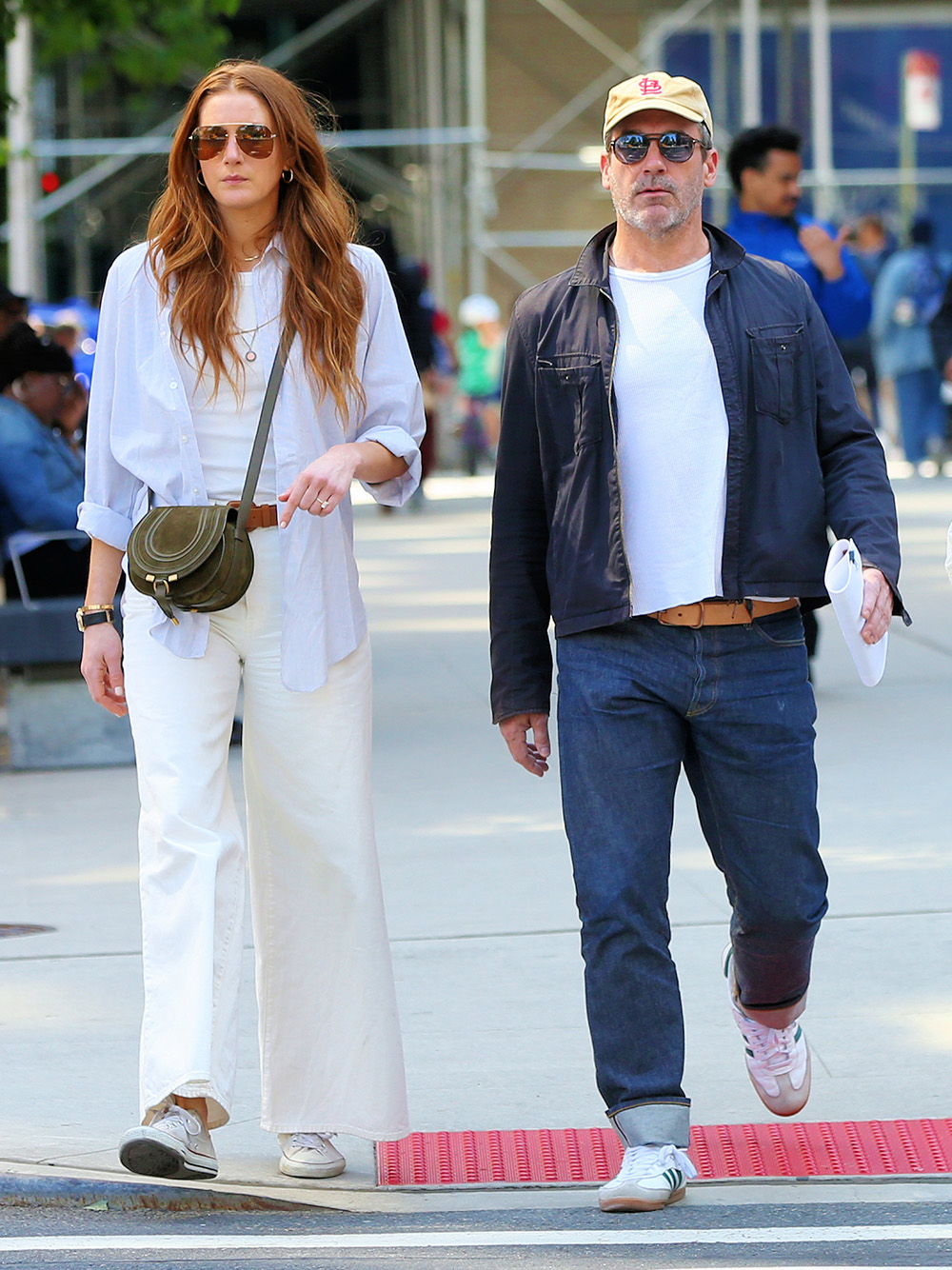 Jon Hamm And His Fiance Anna Osceola Enjoy A Sunny Day In New York City