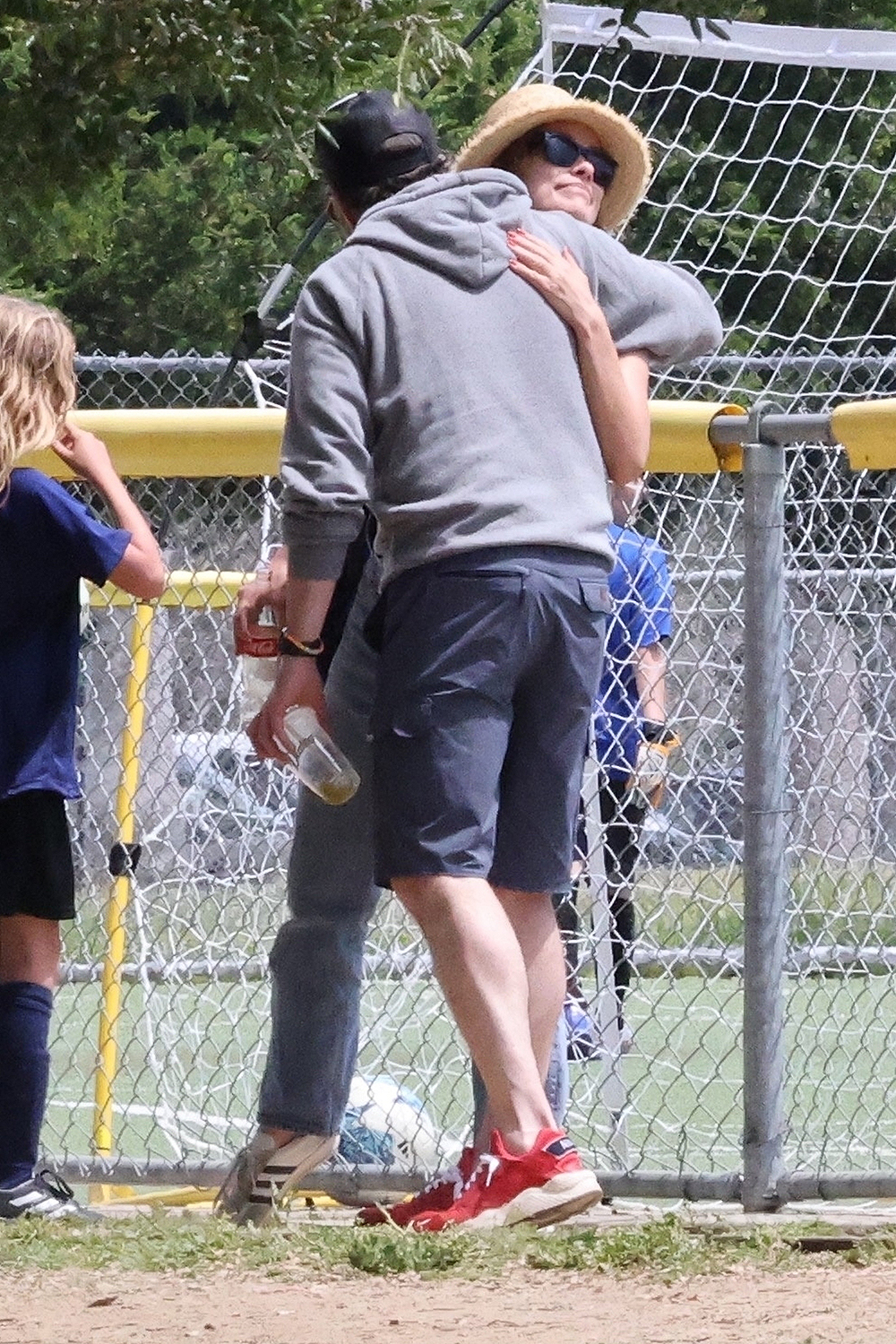 *EXCLUSIVE* Olivia Wilde and Jason Sudeikis hug it out after their son's soccer game