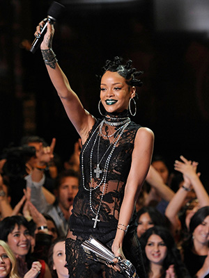 Rihanna accepts the award for artist of the year at the iHeartRadio Music Awards at the Shrine Auditorium, in Los AngelesiHeartRadio Music Awards -Show, Los Angeles, USA - 1 May 2014
