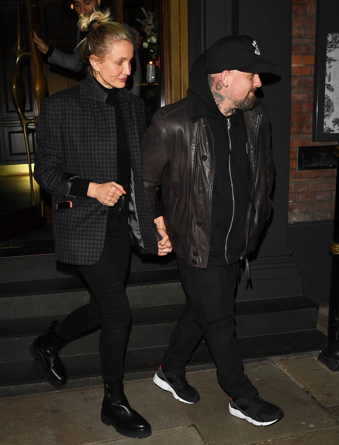 Cameron Diaz & Benji Madden join Jamie Foxx & Will I Am for dinner at Mayfair’s newest hotspot restaurant “Sparrow Italia’ in the heart of the capital.