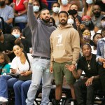 Chatsworth, CA  - Drake & Michael B Jordan step out to support Bronny James, Amari Bailey & the Sierra Canyon Varsity Basketball squad play their last basketball game of the season. Drake shows a lot of emotion during the game; smiling, yelling frantically at the refs and cheering his boys as they fall short to be eliminated from the regional playoffs. Interestingly enough Drake made his feeling known in the form of fashion as he donned jeans with 'Fuck You' printed near his crotch. At the end of the game, he shows love to Amari Bailey who had a stellar season.

Pictured: Drake, Michael B. Jordan, Bronny James, Amari Bailey, Savannah James

BACKGRID USA 17 JUNE 2021 

BYLINE MUST READ: ShotbyNYP / BACKGRID

USA: +1 310 798 9111 / usasales@backgrid.com

UK: +44 208 344 2007 / uksales@backgrid.com

*UK Clients - Pictures Containing Children
Please Pixelate Face Prior To Publication*