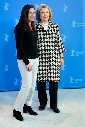 Hillary Rodham Clinton (R) and US director Nanette Burstein (L) pose during the 'Hillary' photocall during the 70th annual Berlin International Film Festival (Berlinale), in Berlin, Germany, 25 February 2020. The movie is presented in the Berlinale Special section at the Berlinale that runs from 20 February to 01 March 2020.
Hillary - Photocall - 70th Berlin Film Festival, Germany - 25 Feb 2020