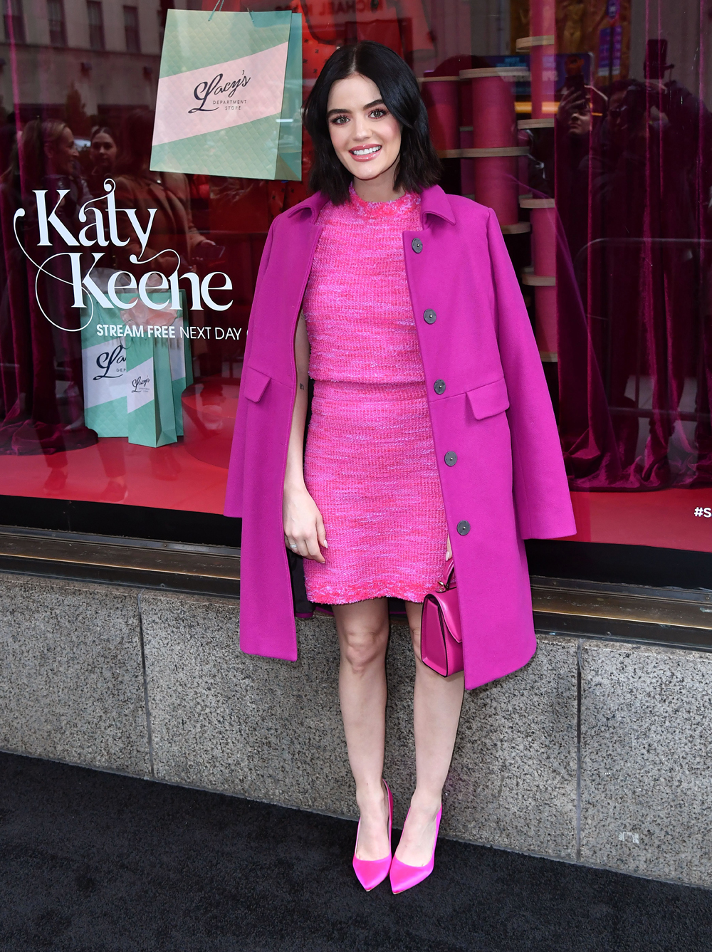 Lucy Hale celebrates Katy Keene windows at Saks Fifth Avenue, New York, USA - 05 Feb 2020