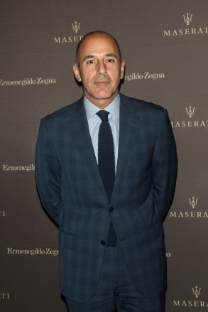 Matt Lauer
Maserati Quattroporte Zegna Limited Edition event, New York, America - 09 Sep 2014
Maserati and Ermenegildo Zegna Celebrate the One of 100 Maserati Quattroporte Zegna Limited Edition