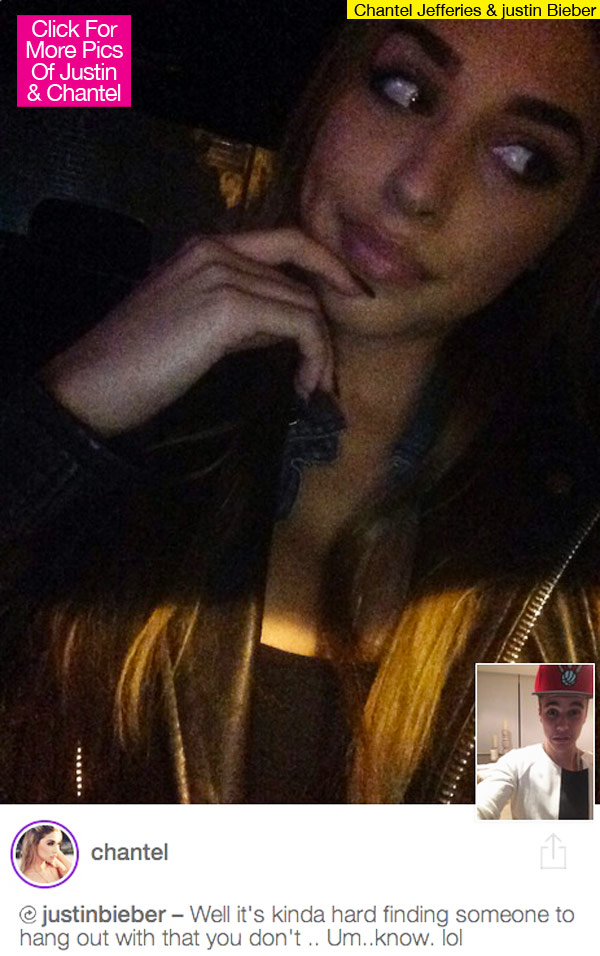 Justin Bieber Chantel Jeffries Shots Flirt