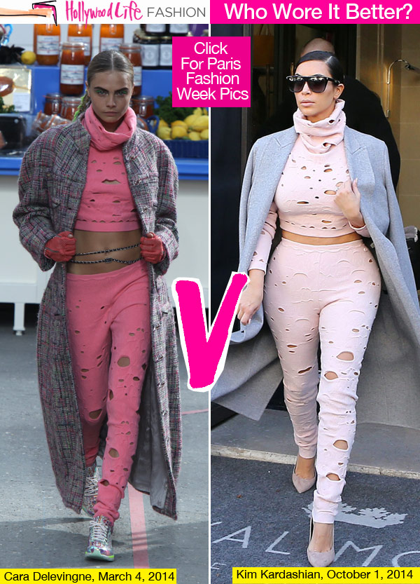 Kim Kardashian Hole Pants Cara Delevingne