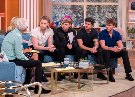 EDITORIAL USE ONLY. NO MERCHANDISING
Mandatory Credit: Photo by S Meddle/ITV/REX/Shutterstock (9714863cy)
Phillip Schofield and Holly Willoughby with 5 Seconds of Summer - Luke Hemmings, Michael Clifford, Calum Hood and Ashton Irwin
'This Morning' TV show, London, UK - 13 Jun 2018
AUSTRALIAS ANSWER TO 1D: FIVE SECONDS OF SUMMER ARE BACK! 

They went from being four teenagers on YouTube, to touring with One Direction in a matter of just two years. And after going on to achieve international fame and a whole host of number ones, Australian boy-band 5 Seconds of Summer are making their long-awaited return with new album, Youngblood. And its set to be a hit - the albums first single, Want You Back debuted at No. 1 on iTunes in over 18 countries and has already accumulated more than 60 million streams worldwide.