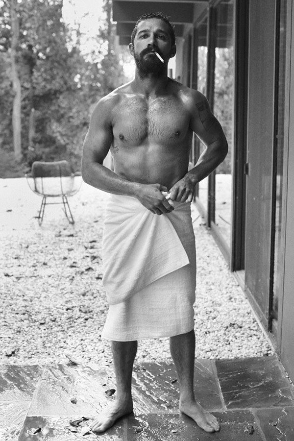 shia labeouf naked towel