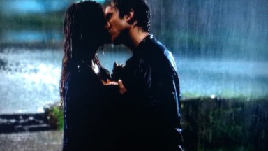 Vampire Diaries Damon Elena Kiss Rain