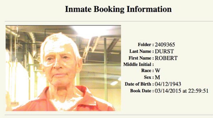 Robert Durst mugshot