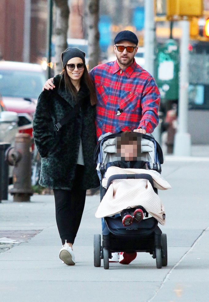 Jessica Biel & Justin Timberlake With Their Son