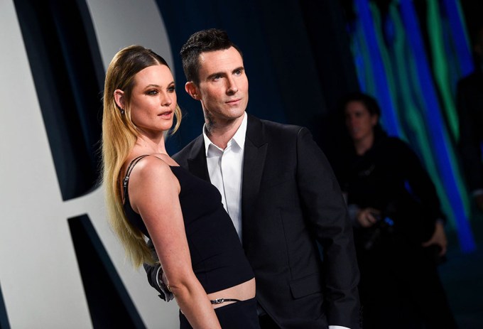 Adam Levine & Behati Prinsloo At The Vanity Fair Oscar Party