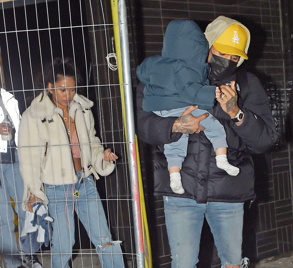 *EXCLUSIVE* Chris Brown plays the doting father with his baby son on a night out with baby mother Ammika and Rita Ora