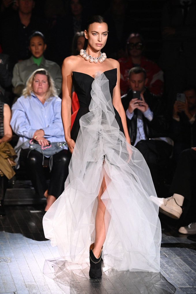 Irina Shayk walks in the Vivienne Westwood show