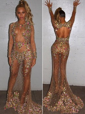 beyonce meg gala dress sheer gown