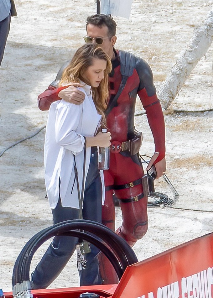 Blake Lively And Ryan Reynolds On ‘Deadpool 3’ Set