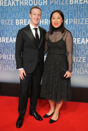 Mark Zuckerberg and Priscilla Chan
Breakthrough Prize, Arrivals, NASA Ames Research Center, Mountain View, USA - 04 Nov 2018