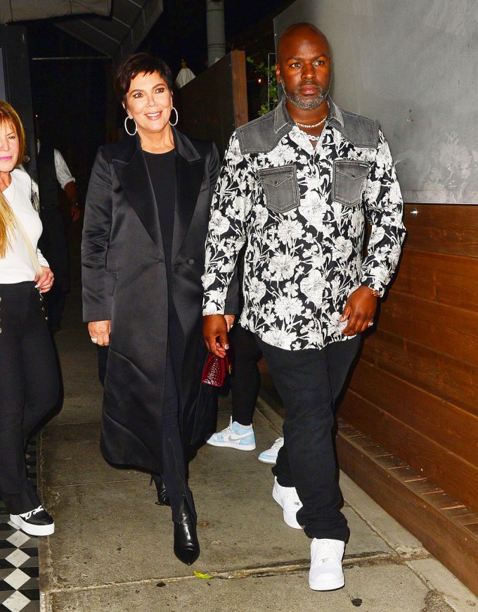 Kris Jenner and Corey Gamble Get Dinner