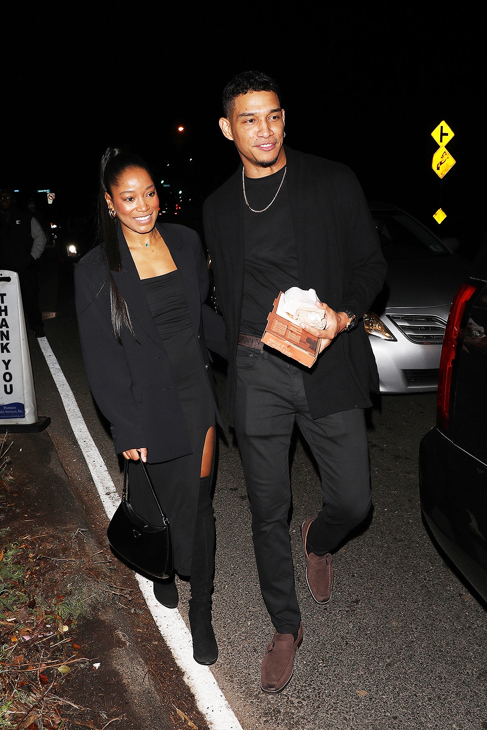 *EXCLUSIVE* Keke Palmer and Darius Jackson are all smiles as they attend Jennifer Klein's holiday party!